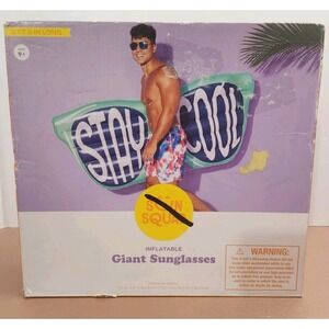 SUN SQUAD Giant SUNGLASSES Inflatable 5 Foot 8 Inches Long Pool Float Swimming